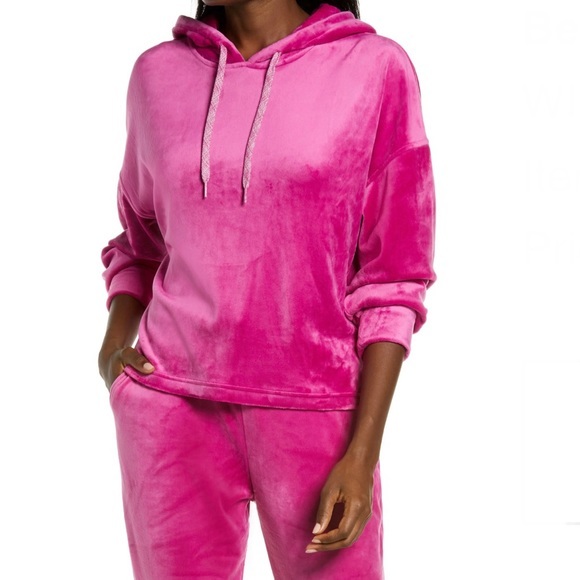 Ugg Belden Velour Hoodie in Wild Violet - Picture 1 of 6